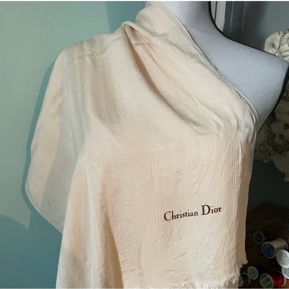 Vintage cream Christian Dior Scarf